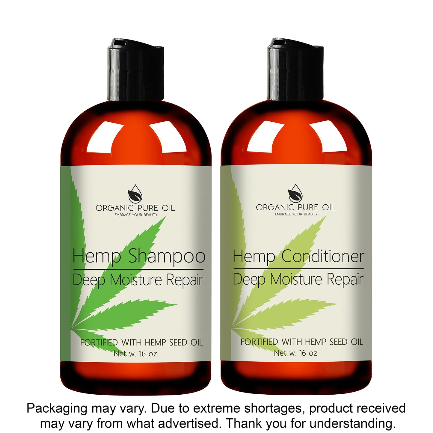 OPO Natural Hemp Extract Hydrating Sulfate Free 16 oz Shampoo & Conditioner Set - Rich Botanical Hydrating Nourishing Formula Best for Curly Frizzy Beauty & Personal Care OPO