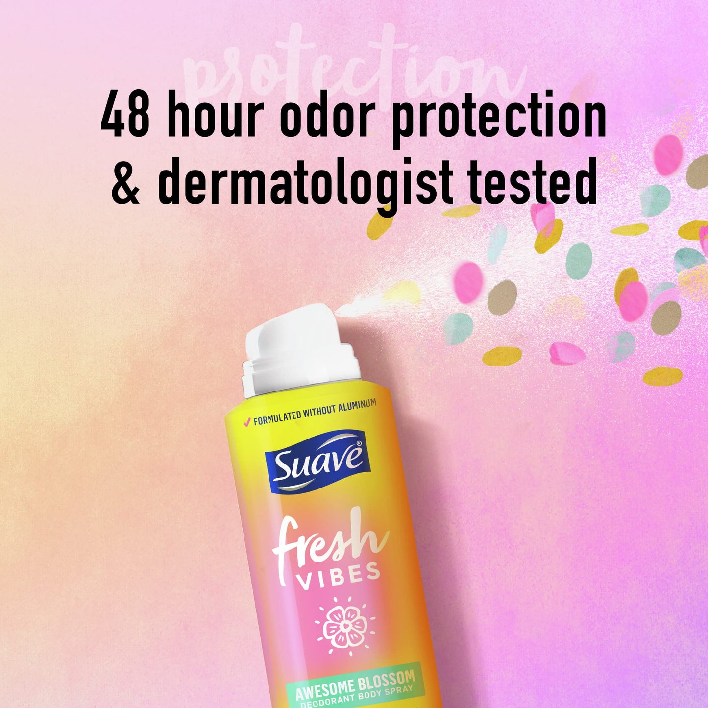Suave Fresh Vibes Deodorant Body Spray, Aluminum Free 48 Hour Deodorant Protection, Awesome Blossom Dermatologist Tested, Body Spray Deodorant 4 oz Beauty and Personal Care Suave