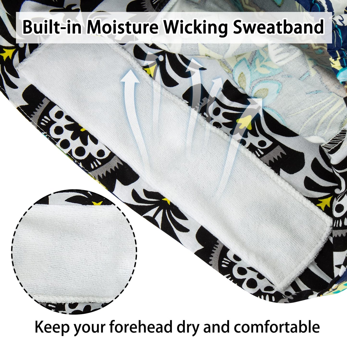 Scrub Caps Women Bouffant Scrub Caps, Adjustable Working Cap Ponytail Pouch Tie Back Shower Cap Beauty and Personal Care YEAJOIN
