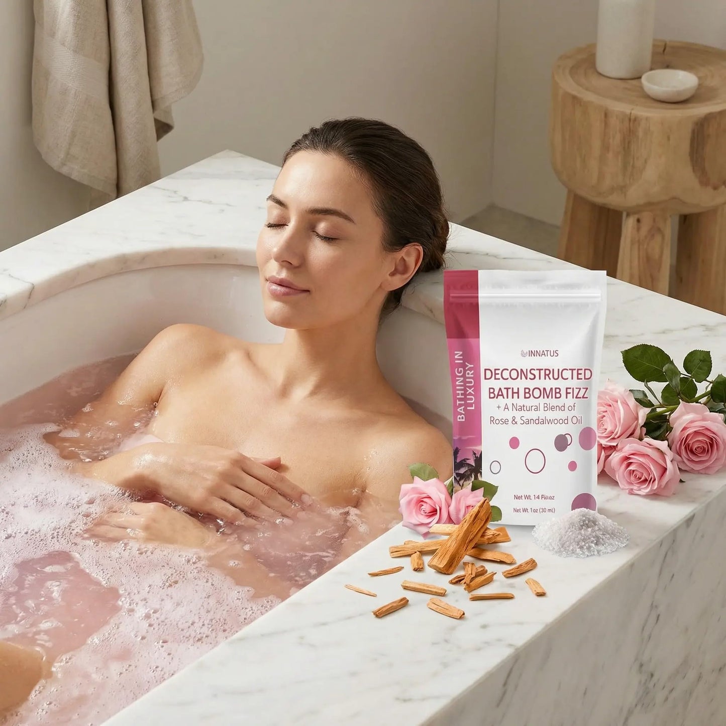Sea Salt Fizzy Deconstructed Sleeping Beauty Bath Bomb - 14oz Bath Fizz - Infused with Natural Oils for Deep Relaxation (Peppermint) Beauty and Personal Care INNATUS