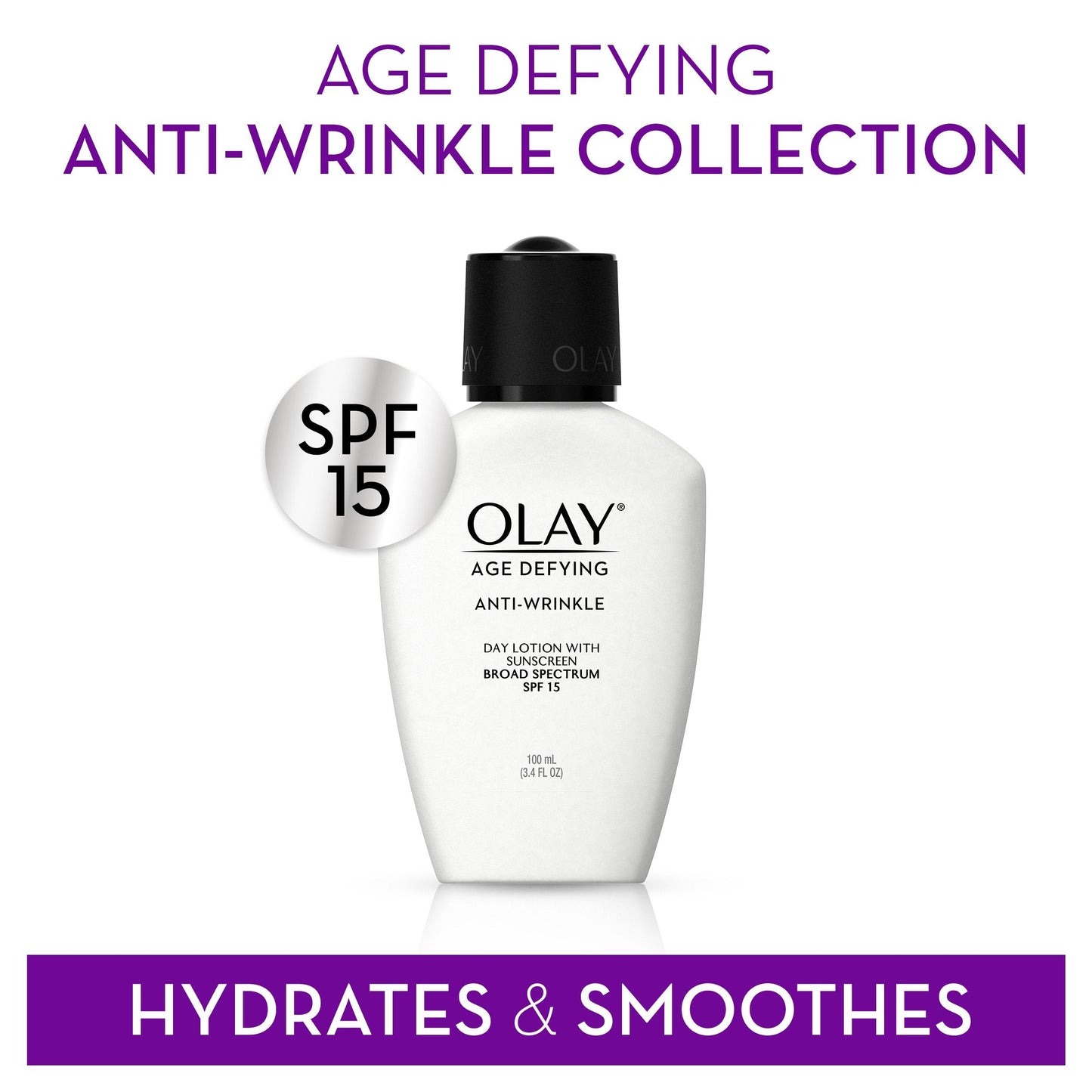 Olay Age Defying, Anti-Wrinkle Day Lotion with Sunscreen, SPF 15, 3.4 Oz. (Pack of 2) Packaging may Vary Beauty & Personal Care Olay