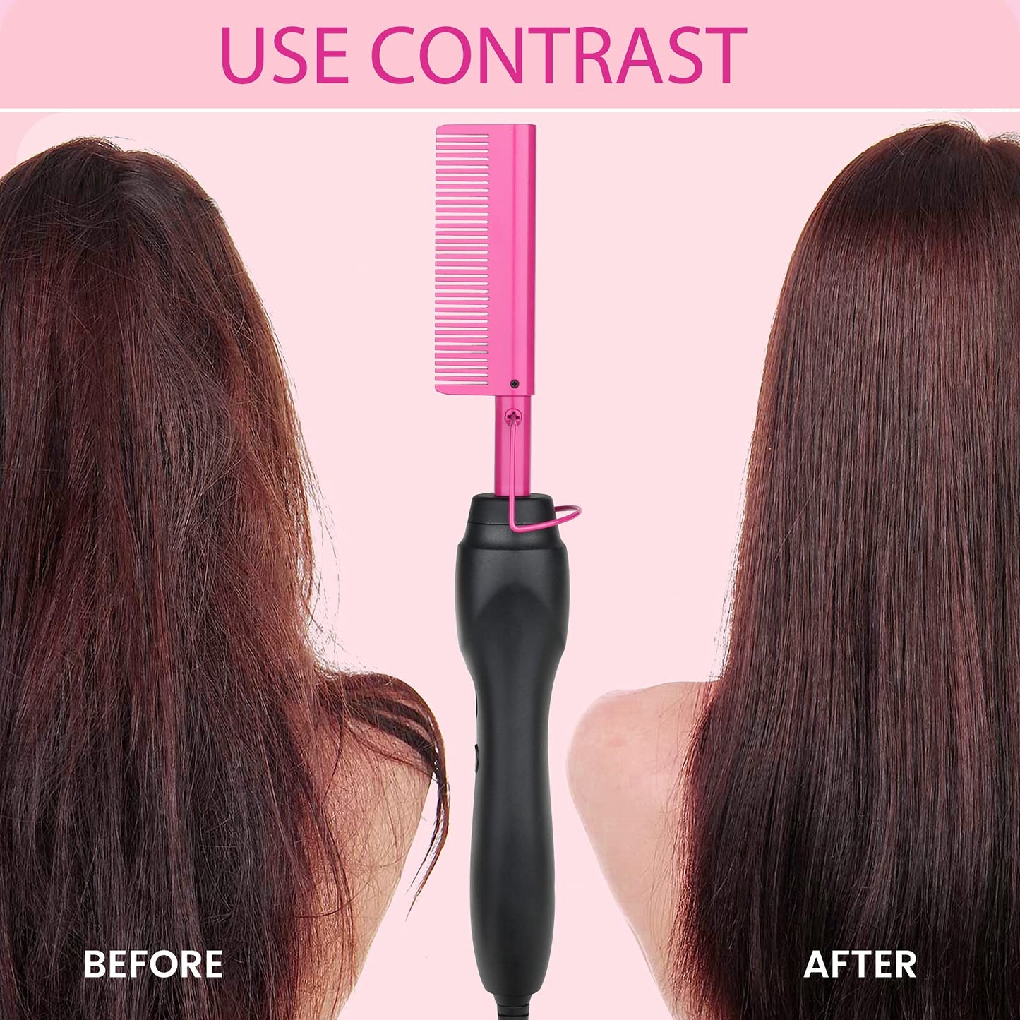 Hot Comb Anti-Scald Ceramic Heated Hair Styling Tool - Straightener, Curler, Travel-Friendly Beard Pressing Comb Beauty & Personal Care Erokicysh