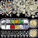 Simliber 1 Sets/3Boxes 3D Snowflake Sequins for Nail Art Decoration Glitter Set Sparkly DIY Nail Accessories Christmas Nail Designs Trendy Christmas Beauty & Personal Care Simliber