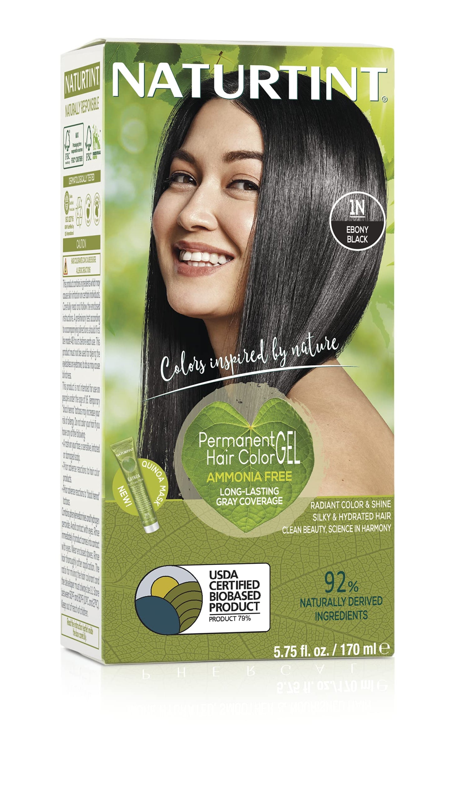 Naturtint Permanent Hair Color 1N Ebony Black - 5.4 fl oz Beauty & Personal Care Naturtint