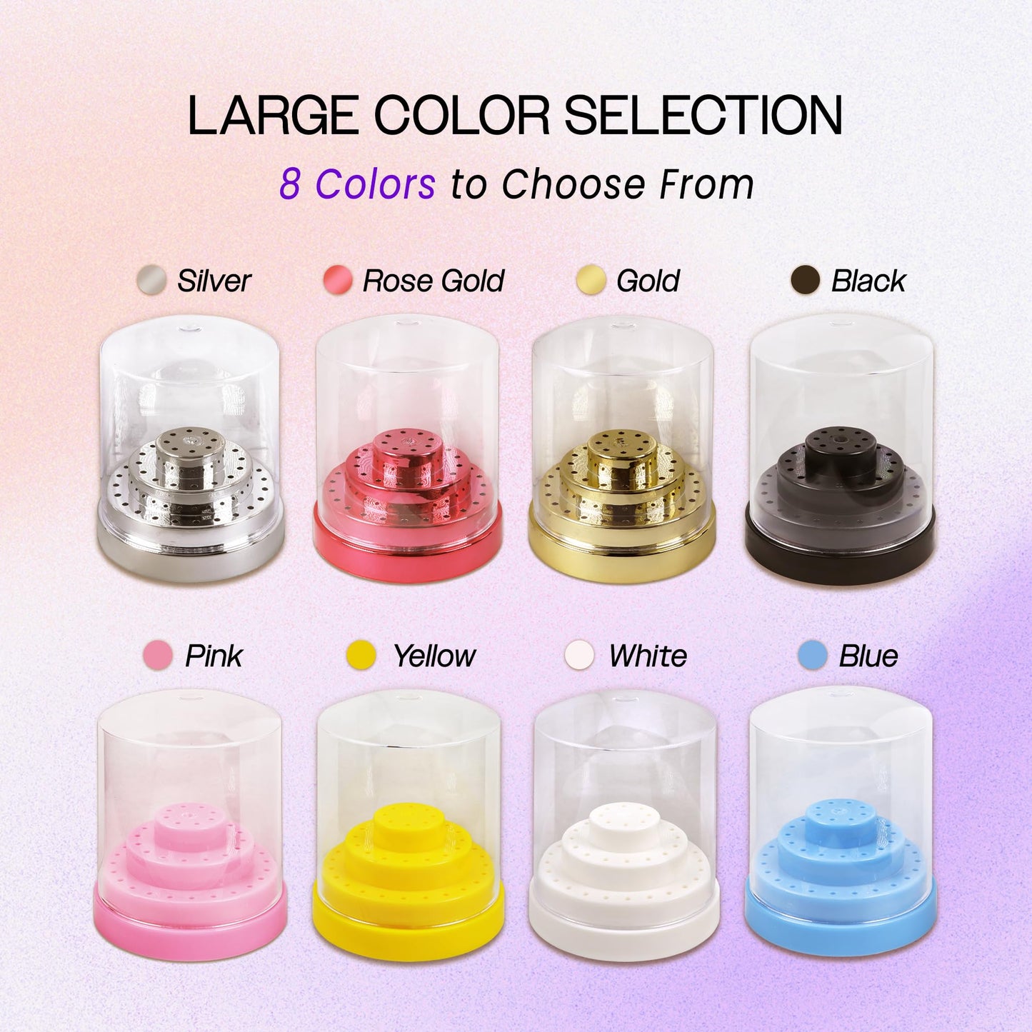 PANA Round Cake Tier Nail Drill Bit Holder Display Organizer Case - Dustproof Carbide Bit Storage Container Box For Manicure Tools Nail Salon - 48 Beauty & Personal Care PANA