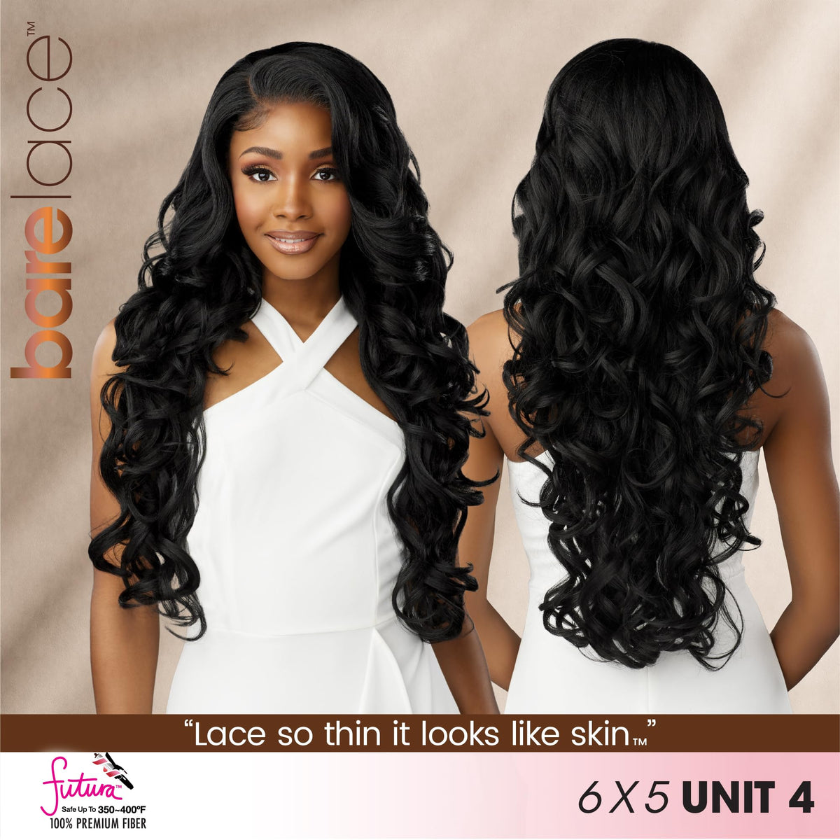 Sensationnel Bare Lace 6x5 Lacewig-Unit 4, 1B OFFBLACK