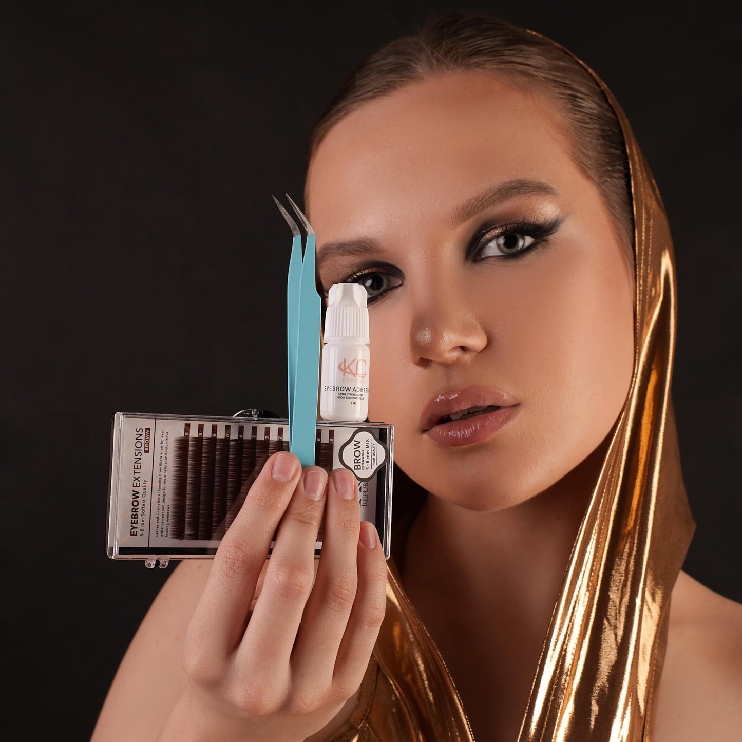 Eyebrow Extensions Kit with 1 x Trays of Mink Eyebrows in Brown Comes on Mixed Length Trays 5-8 Mm Mix, Eyebrow Extension Glue Clear & Extension Beauty and Personal Care KC Republic