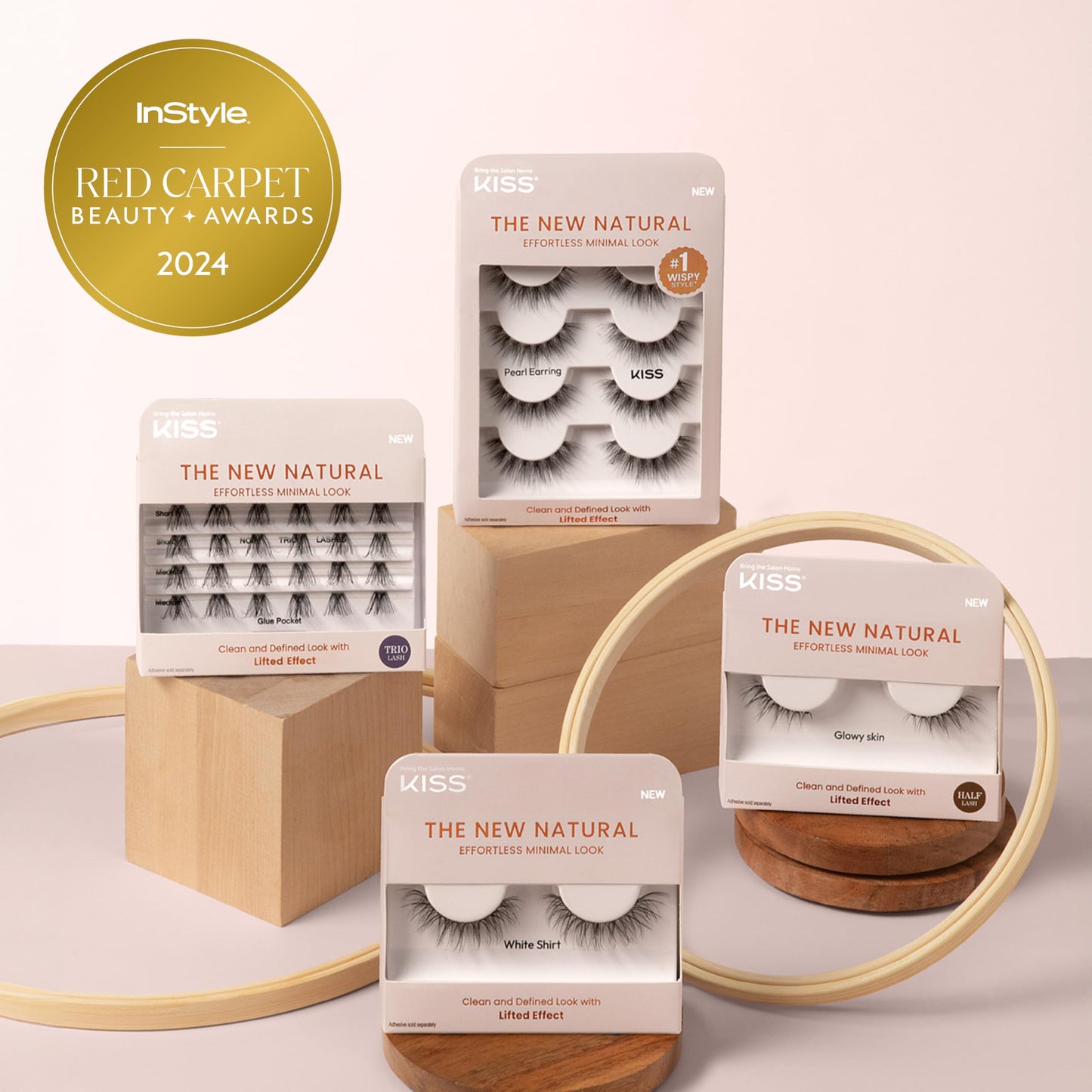 KISS The New Natural, False Eyelashes, 'Nude Blazer', 12mm, Includes 4 Pairs Of Lashes, Easy to Apply, Reusable Lash Clusters Beauty & Personal Care KISS
