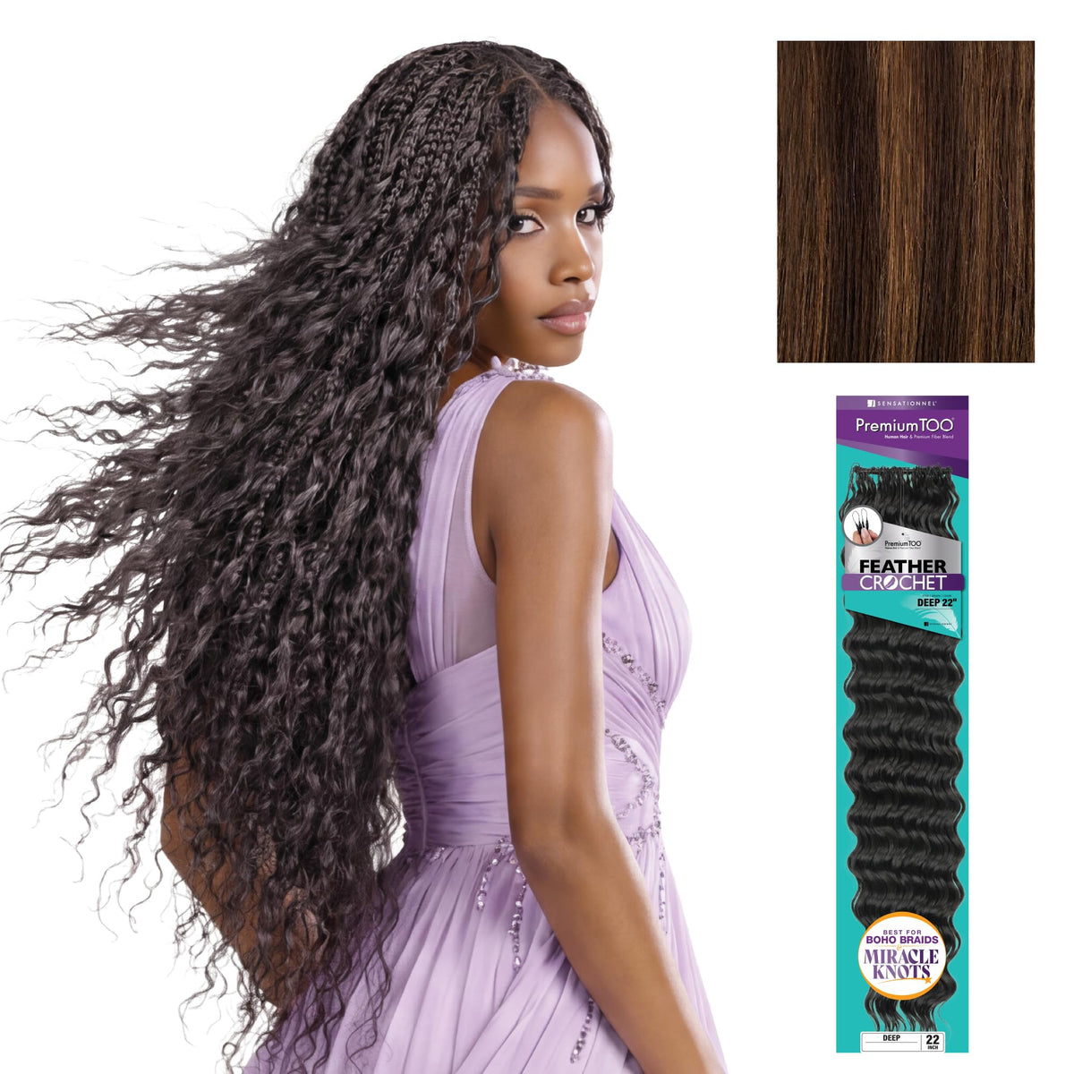 Sensationnel PremiumToo Feather Crochet Braids-Deep,22 inch, S4/30