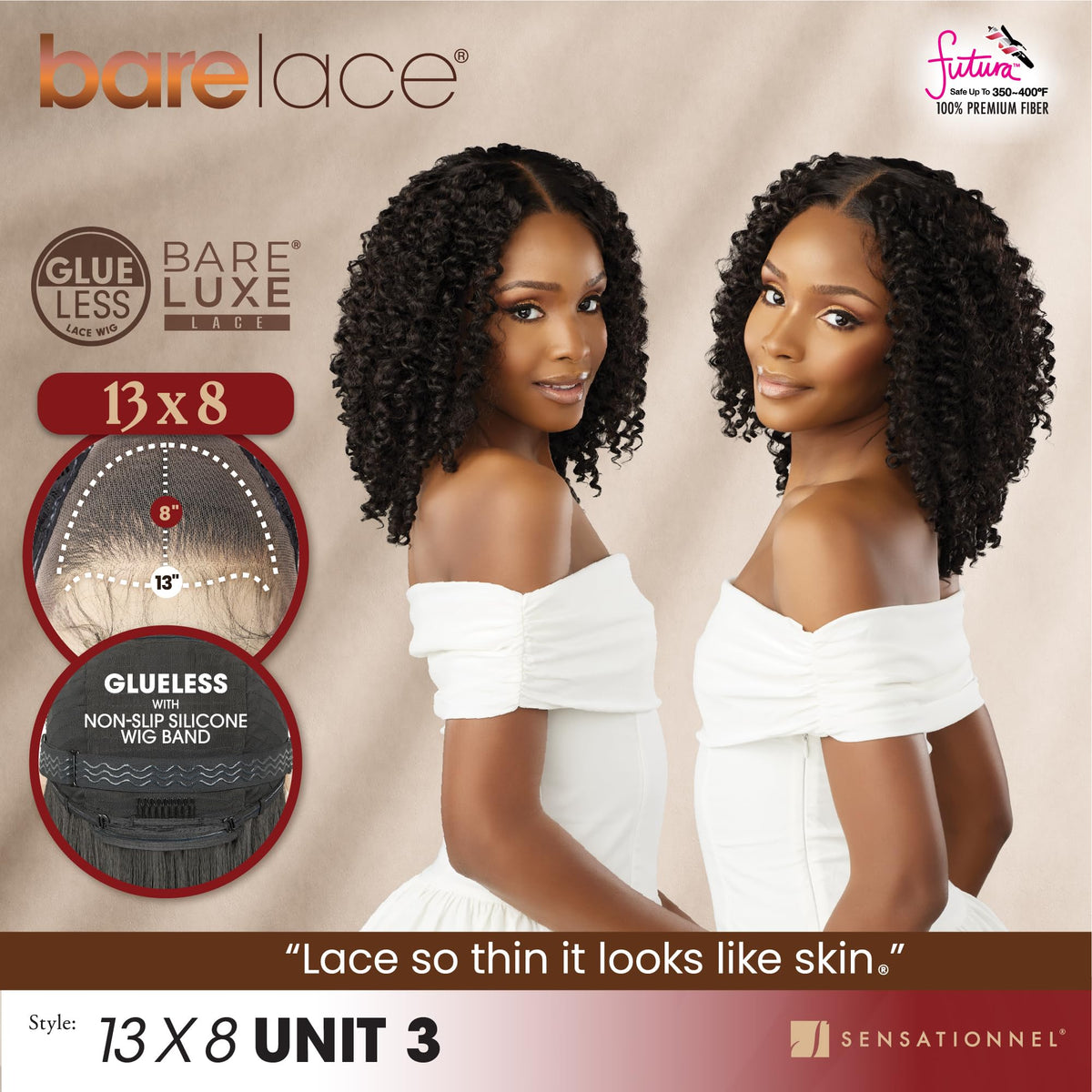 Sensationnel Barelace 13x8 LaceWig-Unit 3, 613 BLONDE