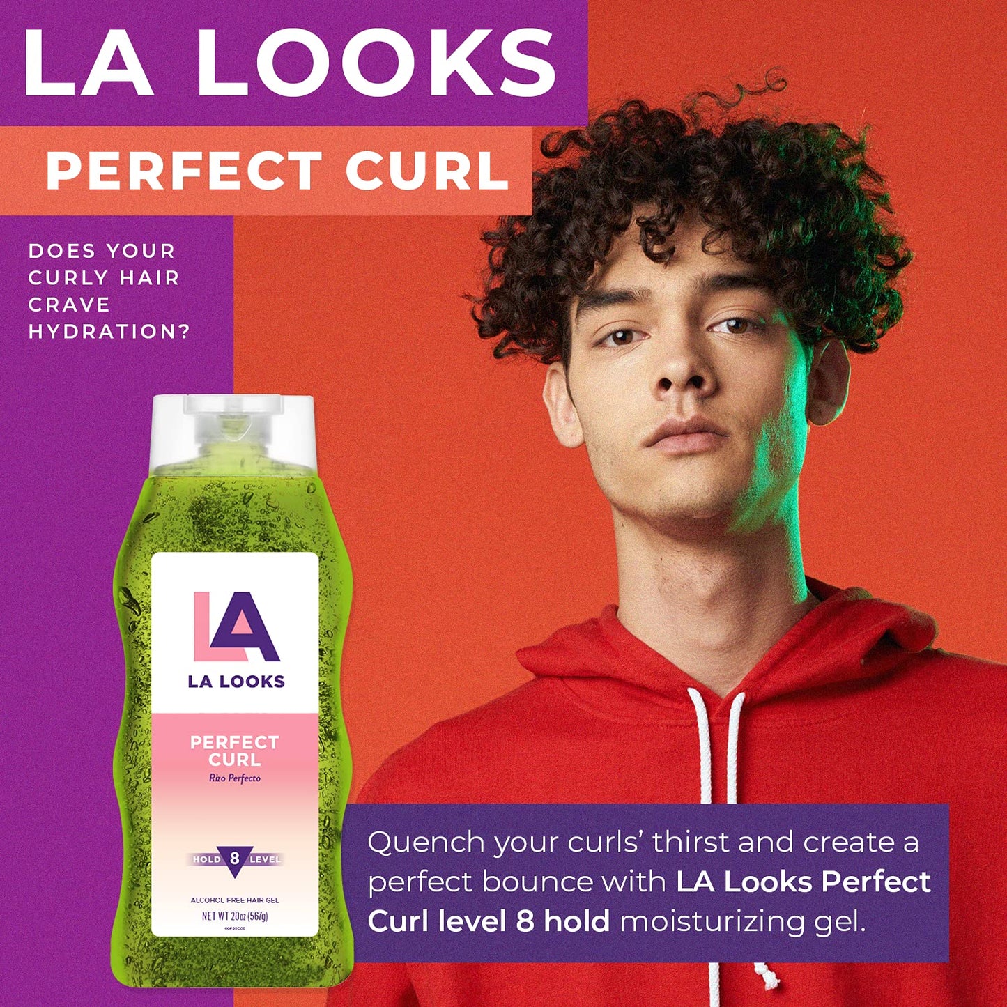LA Looks Absolute Styling Hair Gel - Perfect Curl - 20 Oz - Hold for Defined, Long-Lasting Frizz Free Curls Beauty & Personal Care L.A. Looks