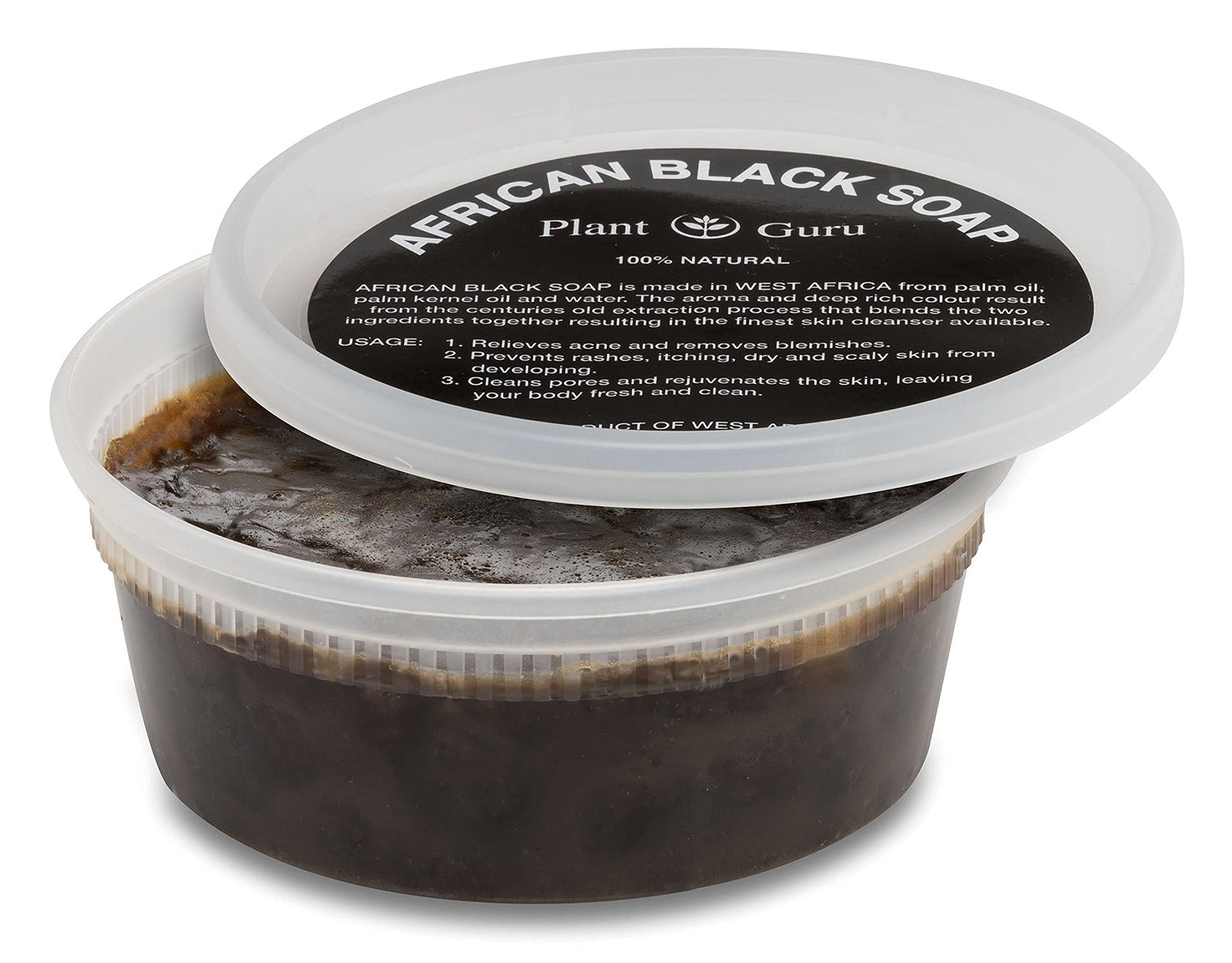 African Black Soap Paste 8 oz. 100% Raw Pure Natural From Ghana. Acne Treatment, Aids Against Eczema & Psoriasis, Dry Skin, Scars and Dark Spots. Beauty & Personal Care Plant Guru