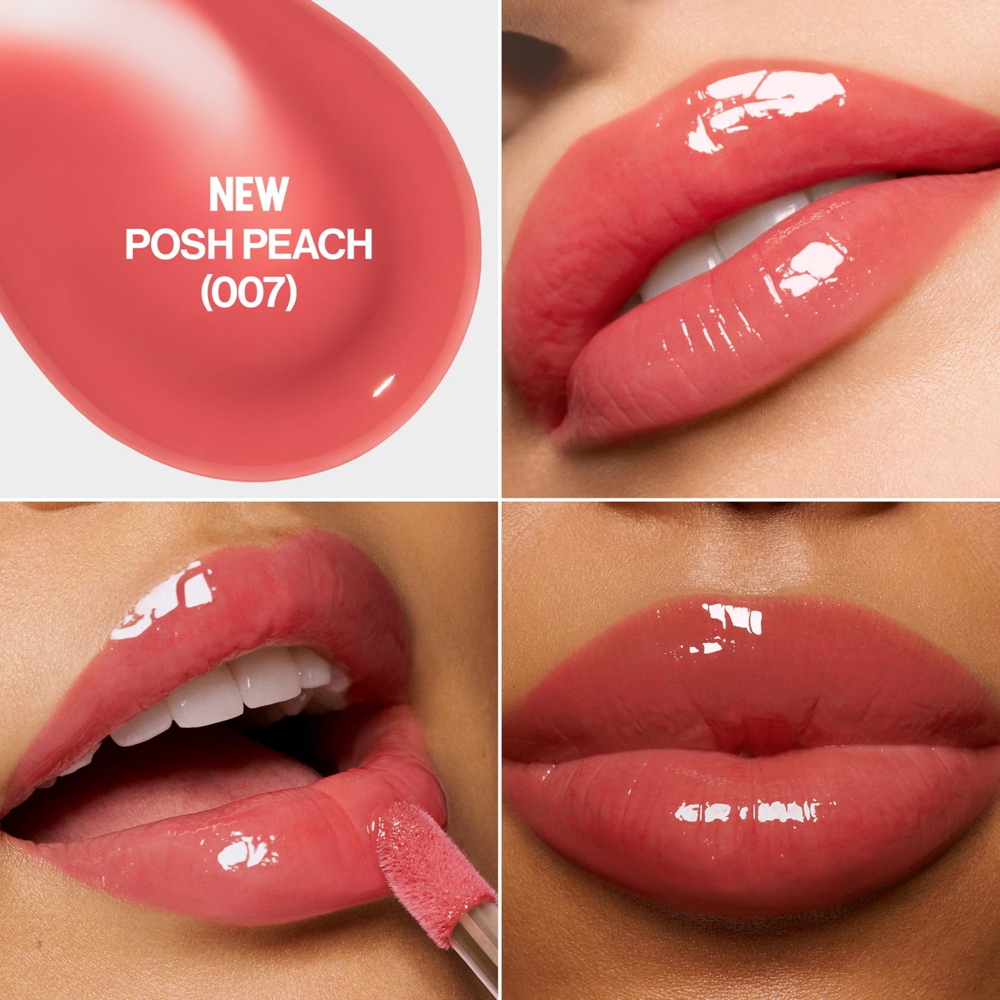 REVLON Super Lustrous Glimmer Lip Oil, Moisturizing & Tinted, Shiny Finish, Made with Plant-Based Squalane, 007 Posh Peach, 0.13 fl oz Beauty & Personal Care REVLON