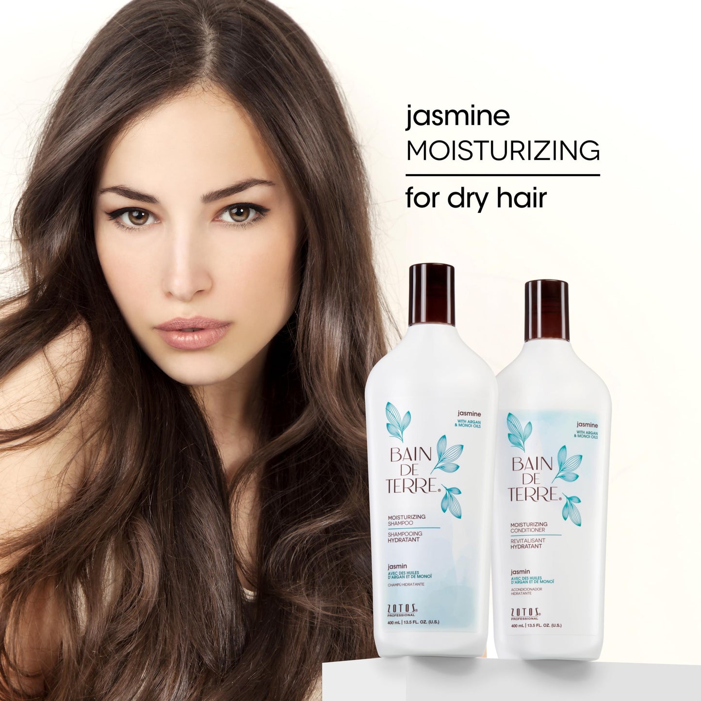 Bain de Terre Jasmine Moisturizing Conditioner, Rich Hydration for Dry Hair, with Argan & Monoi Oils, Paraben-Free, Color-Safe, Vegan, 33.8 Fl Oz Beauty & Personal Care Bain de Terre