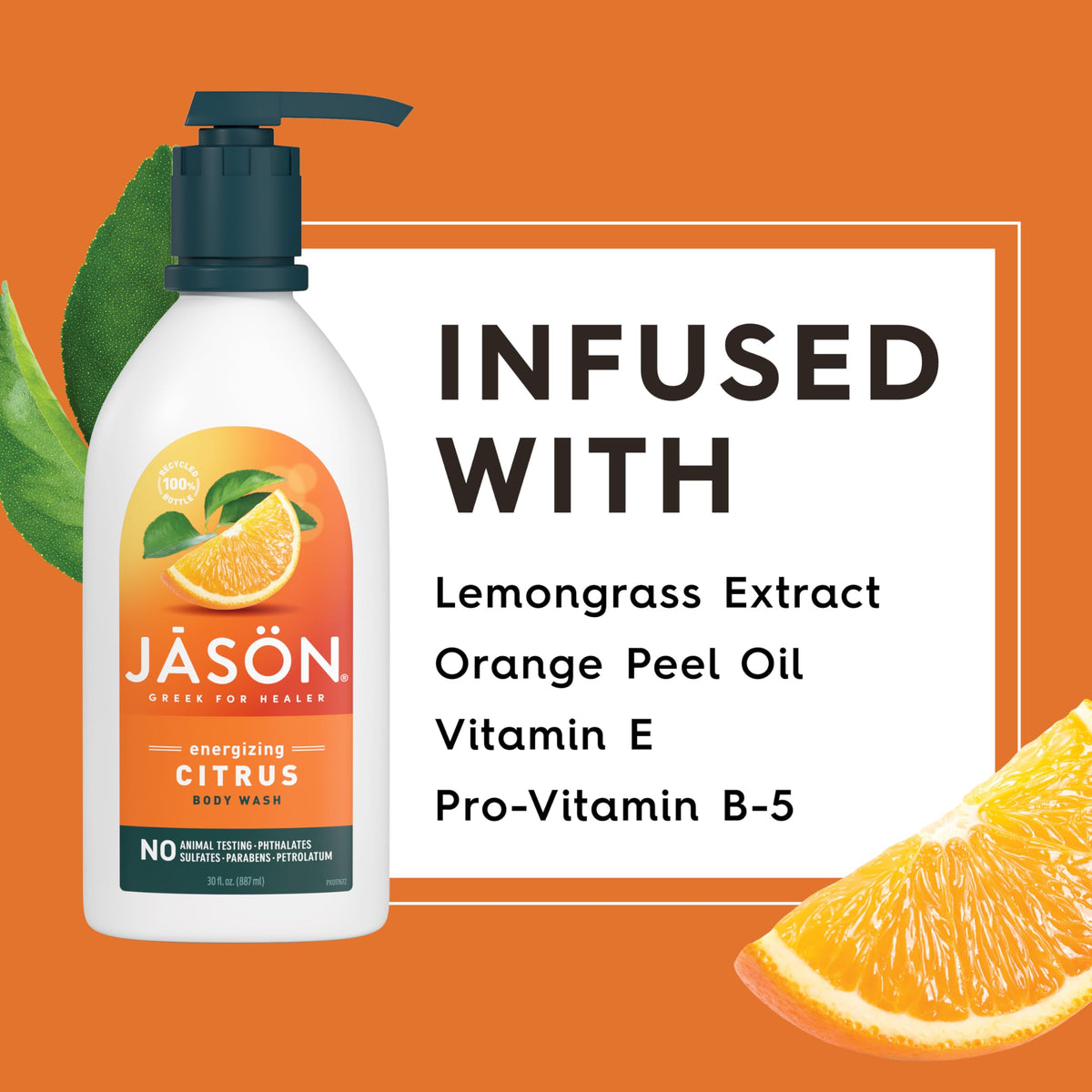 Jason Natural Products Citrus Satin Shower Body Wash, 30 Ounce - 2 per case Beauty & Personal Care JASON