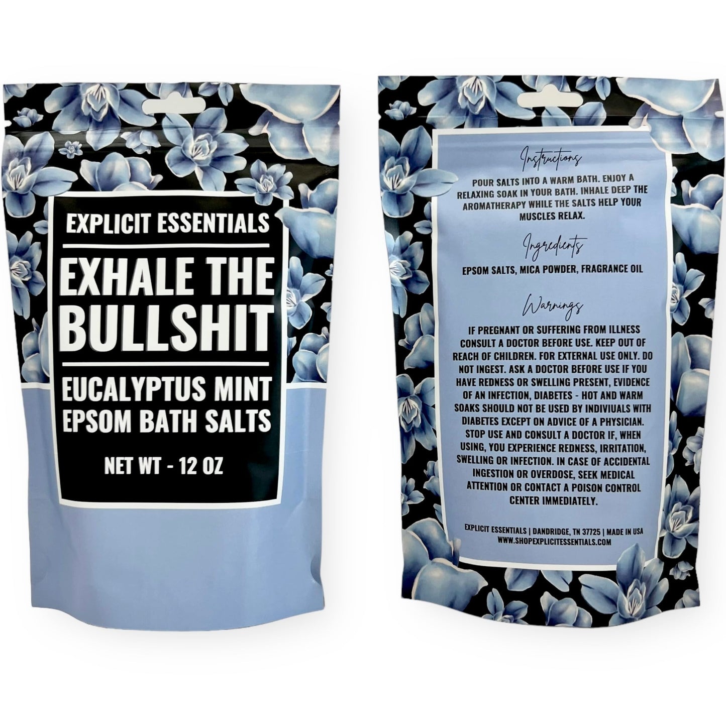 Explicit Essentials Eucalyptus Mint Epsom Bath Salts, Relaxing Aromatherapy Blend, 12 oz Beauty and Personal Care Explicit Essentials