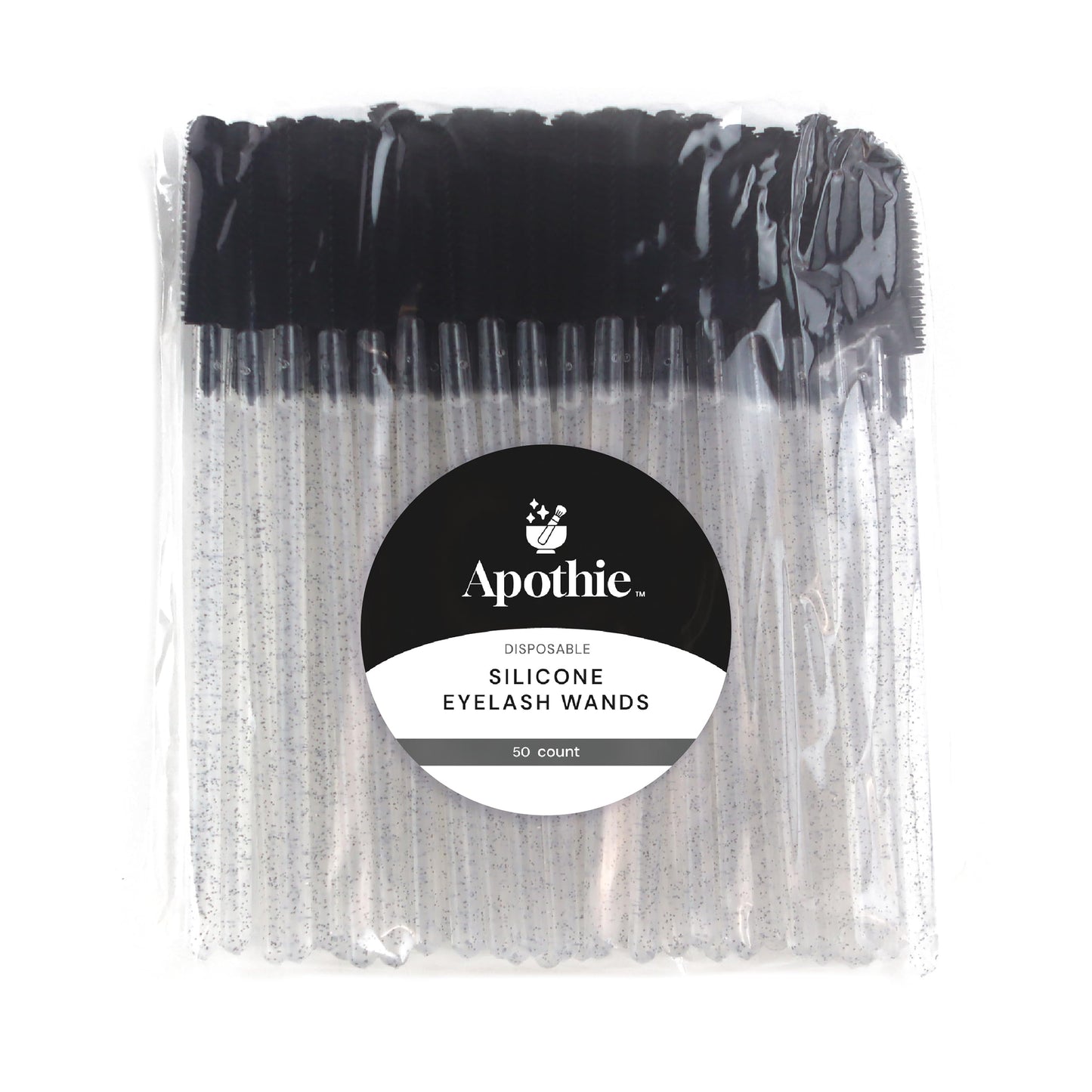 Apothie 50 Pieces Silicone Disposable Mascara Eyelash Wands - Eyebrow & Lash Extension Spoolie Brushes, Comb Separator, Microblading Tool, Applicator Beauty & Personal Care Apothie