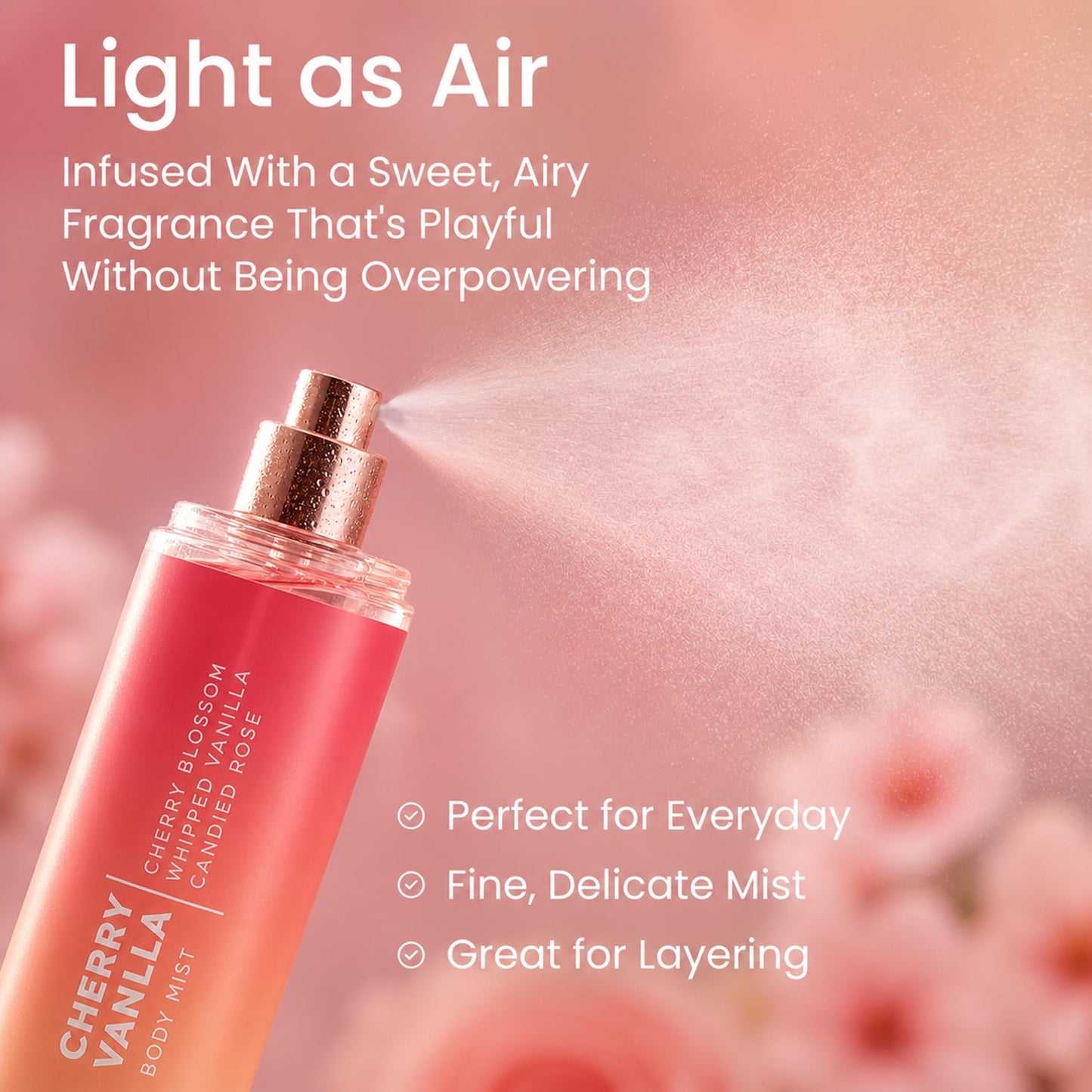Forever 21 Cherry Vanilla Body Spray Mist | Lightweight & Sweet Everyday Scent | Sweet Body Spray with Cherry Blossom Top Notes, Whipped Vanilla Beauty & Personal Care Forever 21