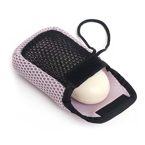 MainBasics Exfoliating Bar Soap Pouch Dual-Sided Body Scrubber - Fits Standard Size Soap Bars, Pink Beauty & Personal Care MainBasics