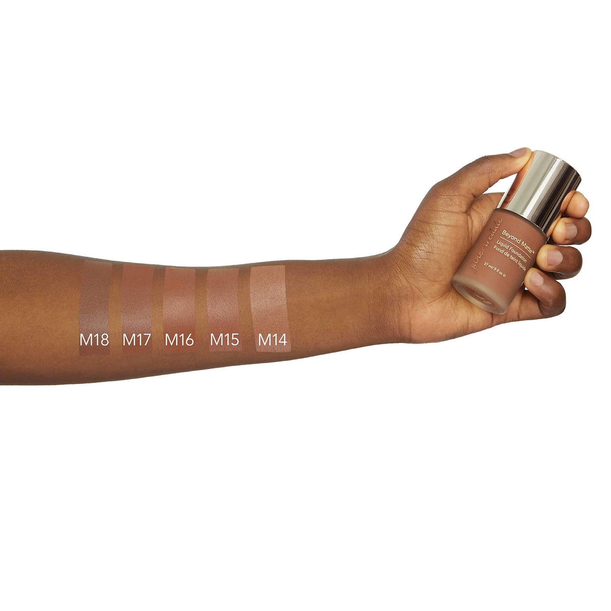jane iredale Beyond Matte 3-in-1 Liquid Foundation, Long-wear, Buildable Coverage, Vegan, Clean, Cruelty Free, Semi Matte Finish, M16