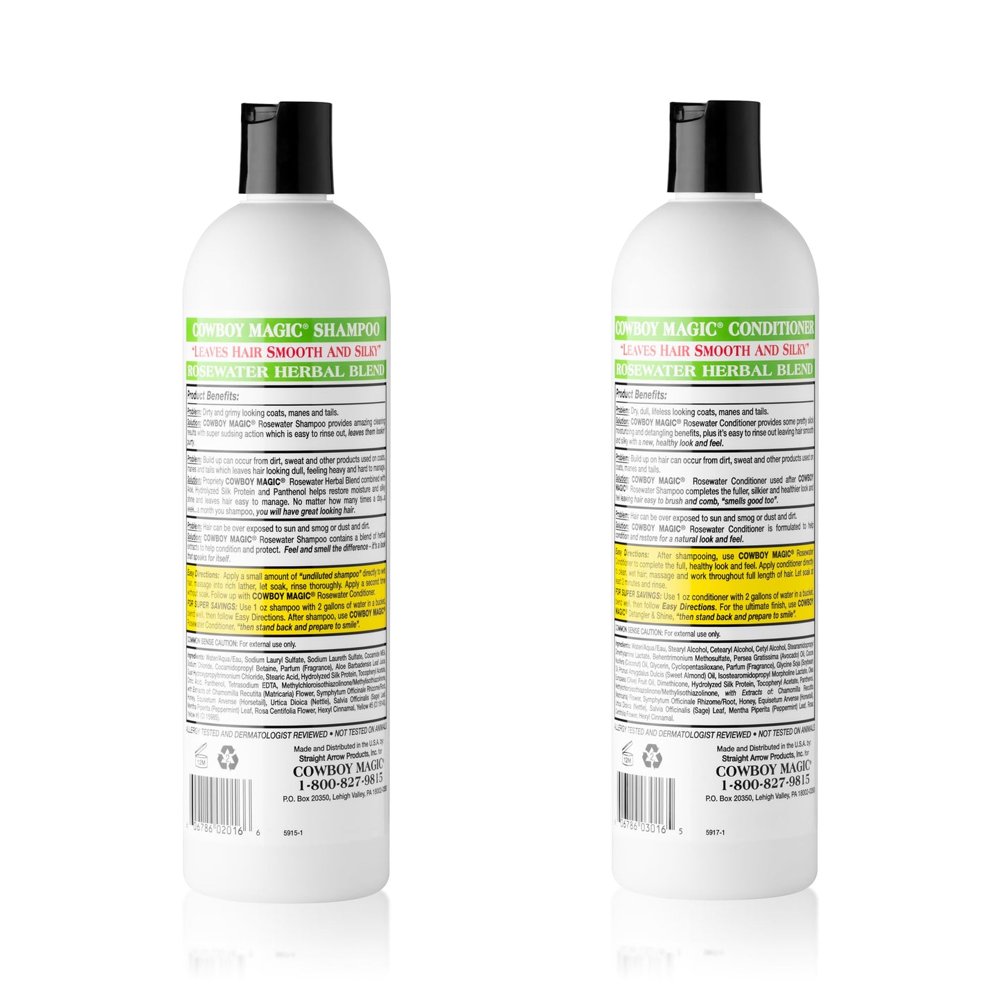 Cowboy Magic Rosewater Shampoo + Conditioner 16 Ounce Each Beauty & Personal Care Cowboy Magic