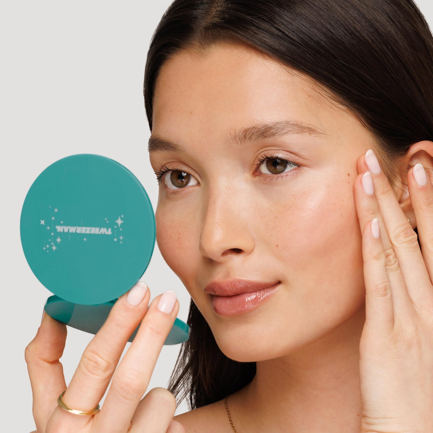 Tweezerman Majestic Turquoise iLashcomb and Mirror Set Beauty & Personal Care Tweezerman