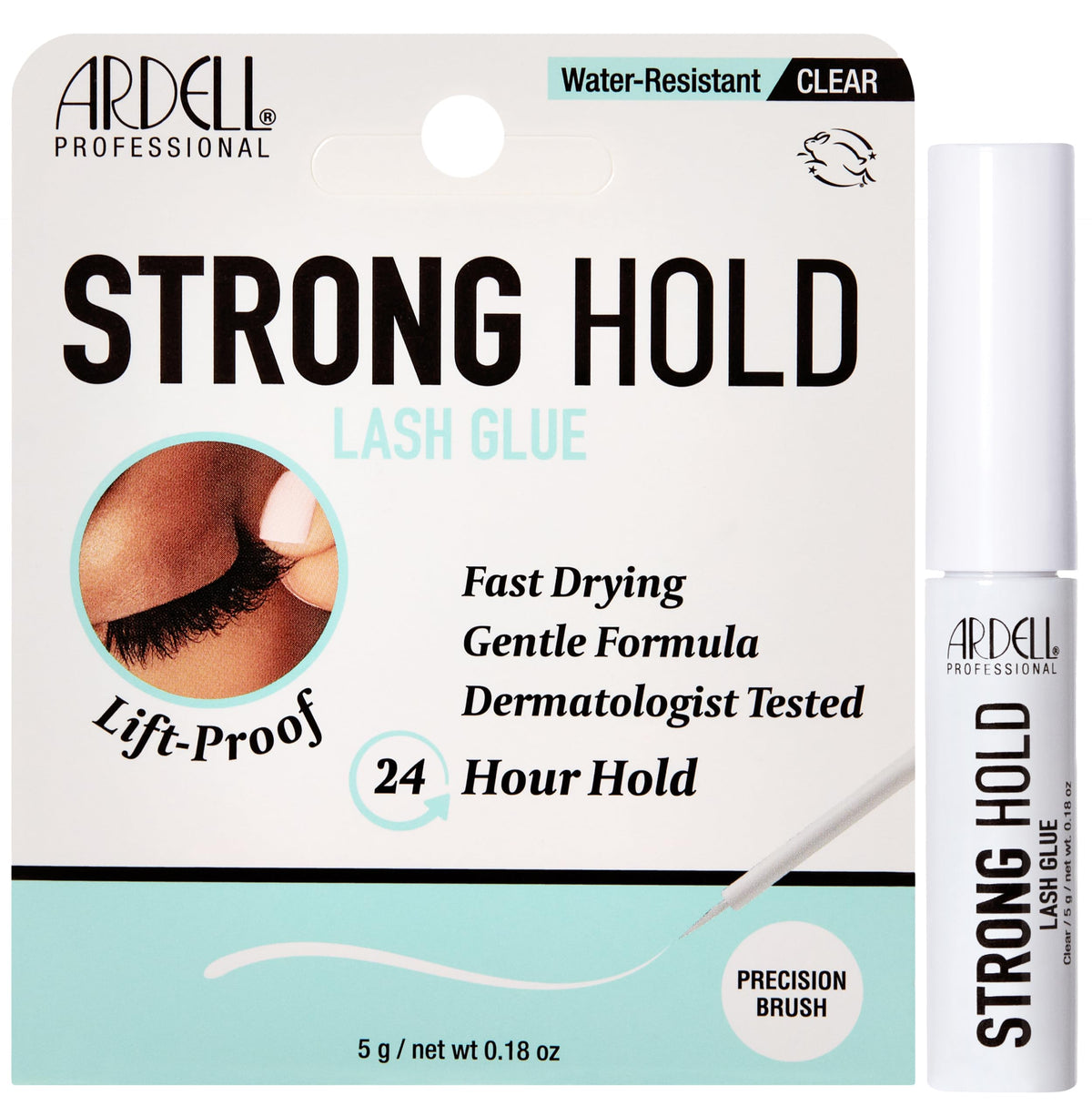 Ardell Strong Hold Lash Glue - Clear, 5g - Waterproof Adhesive for Strong and Long-Lasting Eyelash Application, Perfect for Strip Lashes
