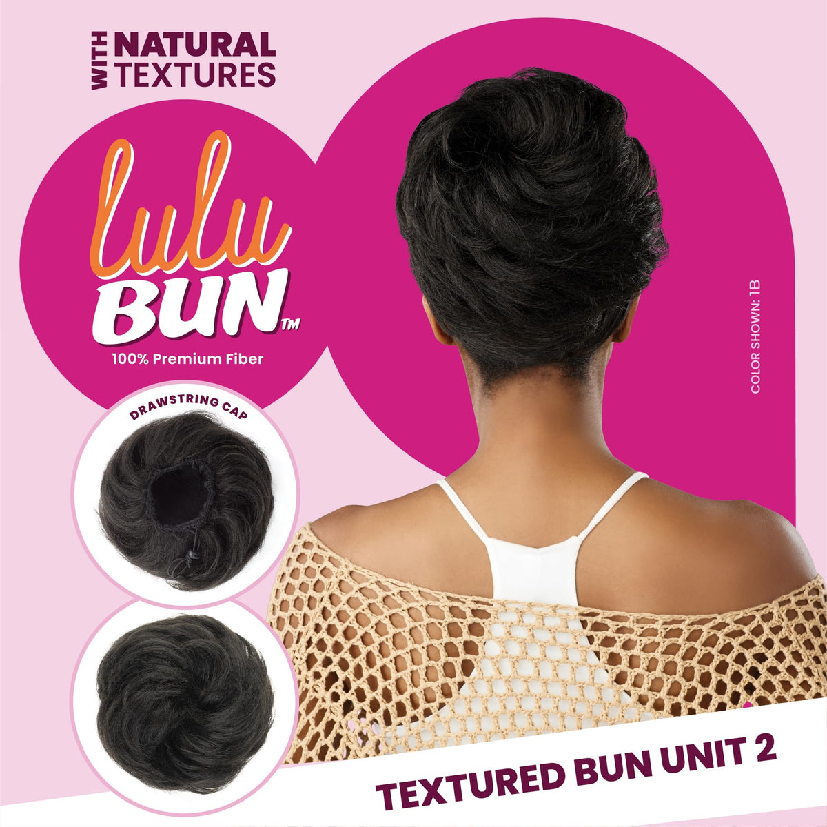 Sensationnel Lulu Bun Hair Extensions-Textured Bun Unit 2,M44