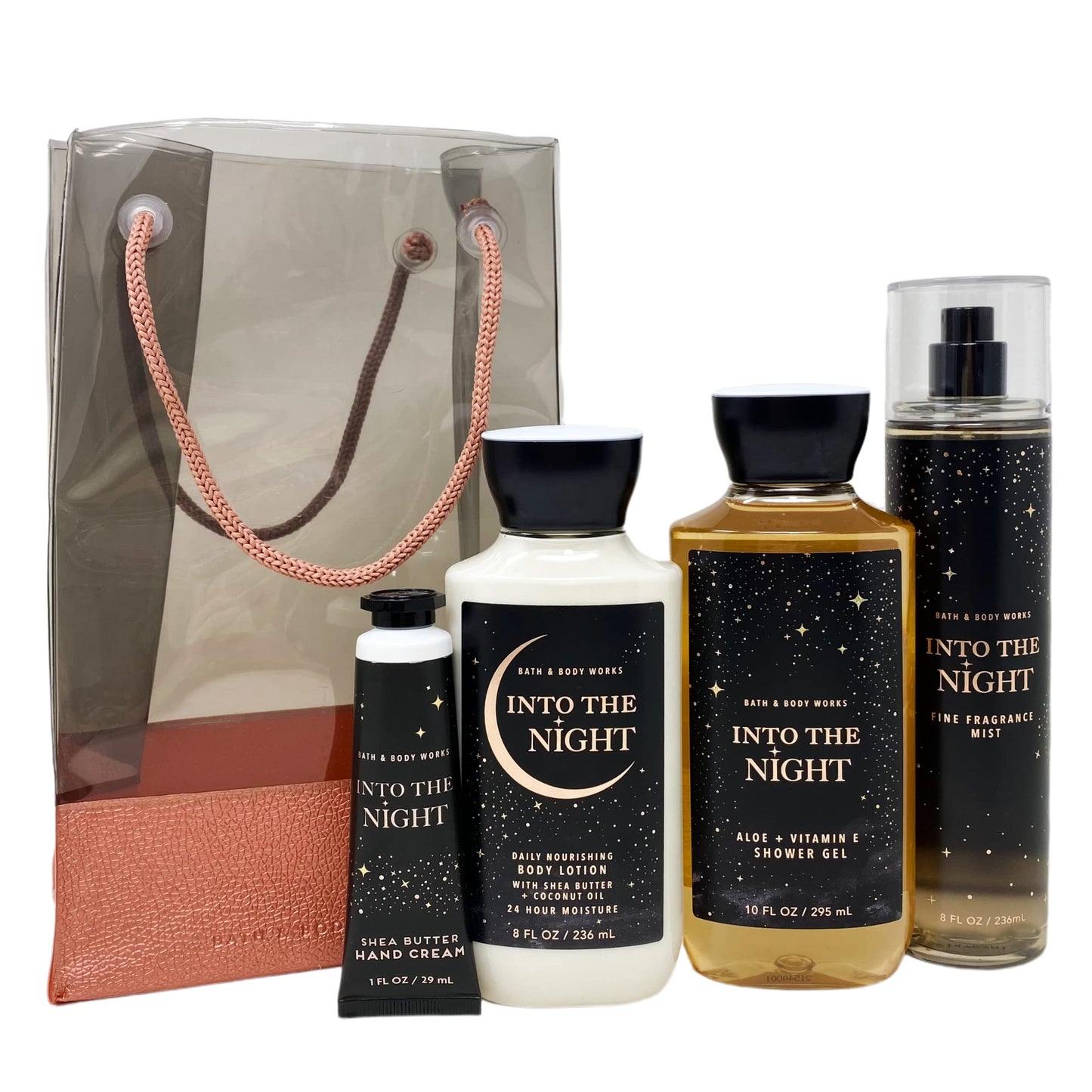 Bath and Body Works INTO THE NIGHT Gift Bag Set - Body lotion - Shower Gel and Fine Fragrance Mist Plus a Shea Butter Hand Cream arranged inside a Beauty & Personal Care Bath & Body Works