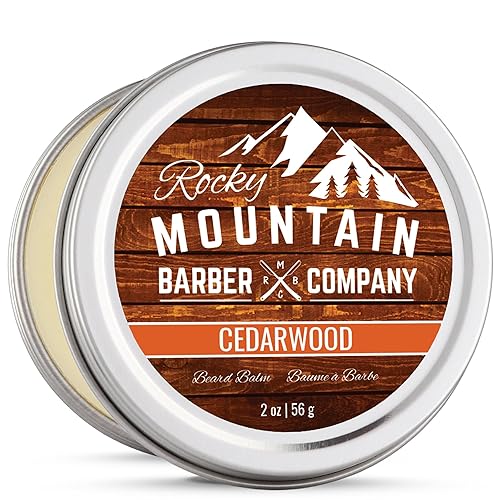 Beard Balm - Rocky Mountain Barber - 100% Natural - Premium Wax Blend with Cedarwood Scent, Nutrient Rich Bees Wax, Jojoba, Tea Tree, Coconut Oil Beauty & Personal Care Rocky Mountain Barber Company