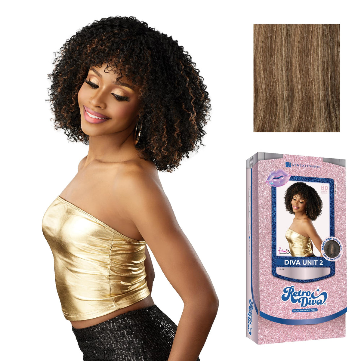 Sensationnel Glamora Lace Crown Wig-Retro Diva Unit 2, CARAMELTHROWBACK