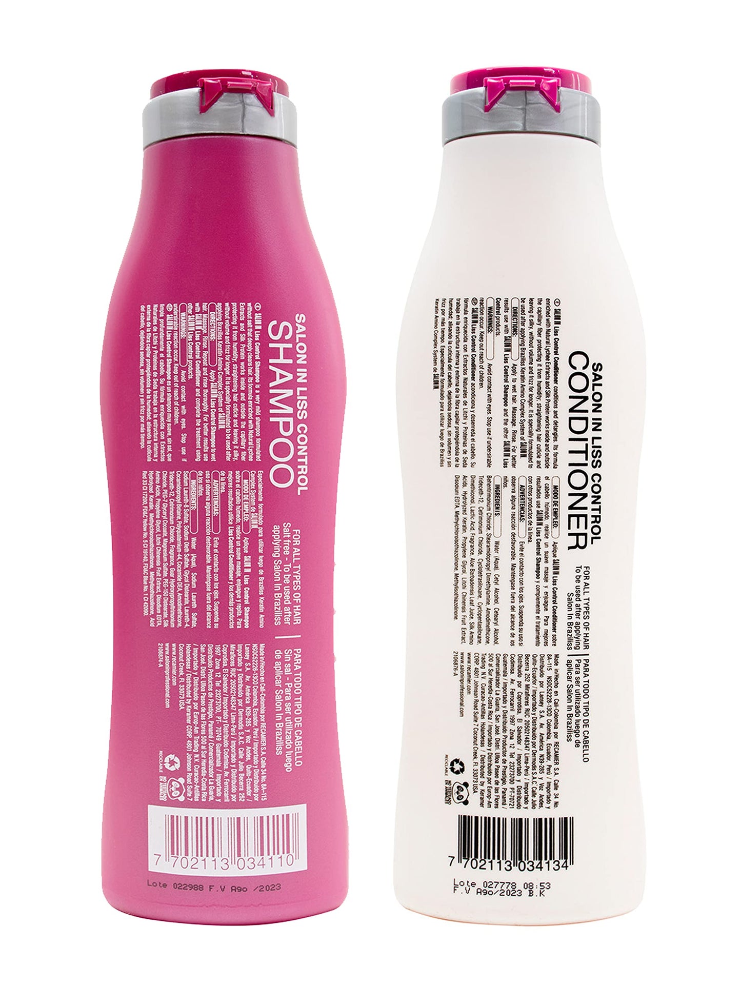 Salon In by Recamier | Liss Control Hair Shampoo & Conditioner Set | Hair Care Set | 10.1 fl oz / 300 ml Beauty & Personal Care RECAMIER PROFESSIONAL SALON IN