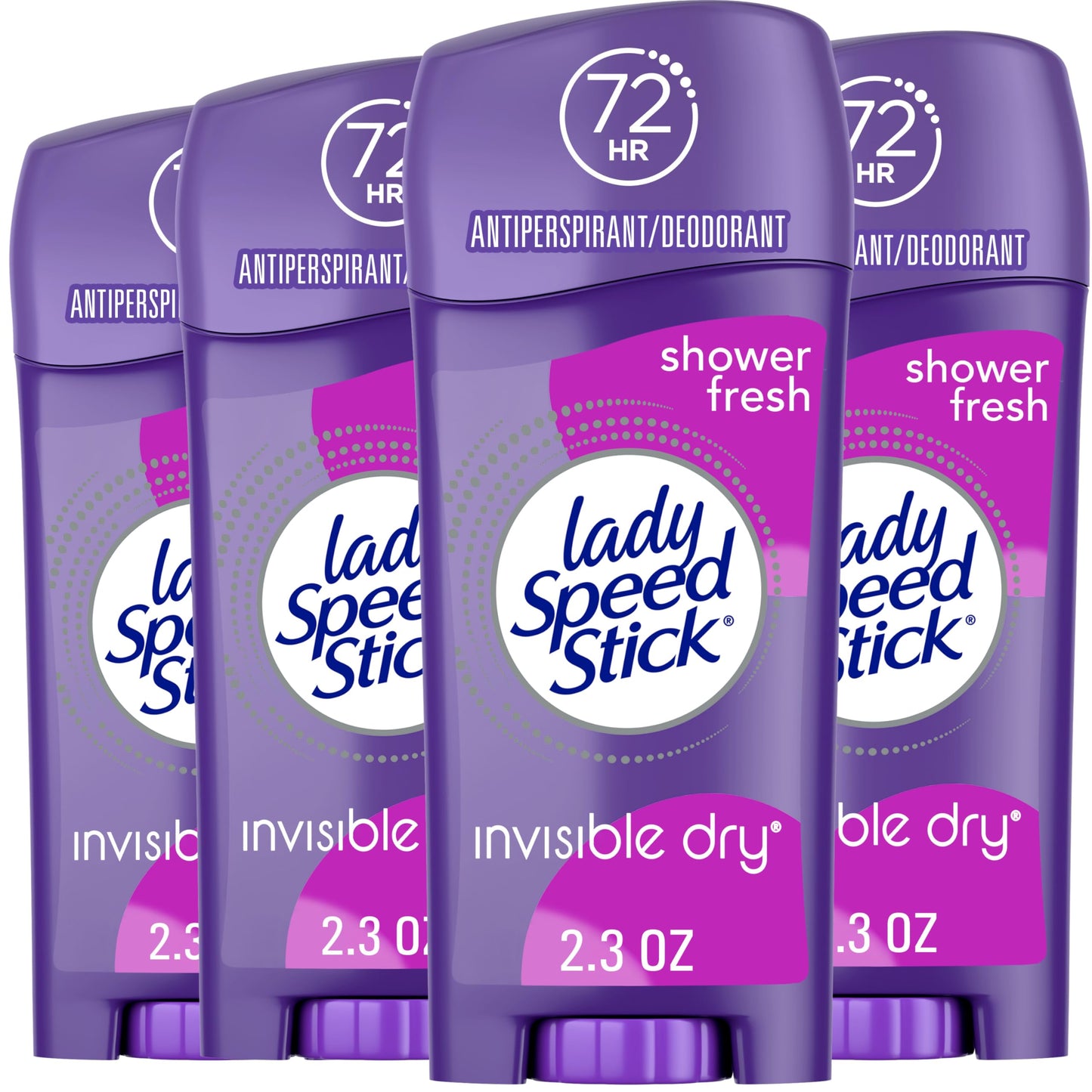 Lady Speed Stick Antiperspirant Deodorant for Women, 72 HR Sweat & Odor Protection, Invisible Dry, Shower Fresh Scent, 2.3 oz Stick (4 Pack) Beauty and Personal Care Lady Speed Stick