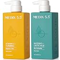MEDIX 5.5 Exfoliating AHA Glycolic Acid Face & Body Wash Cleanser + Vitamin C Moisturizing Body Cream Lotion Skin Care 2PC Set | Alpha Hydroxy Acid Beauty & Personal Care Medix 5.5