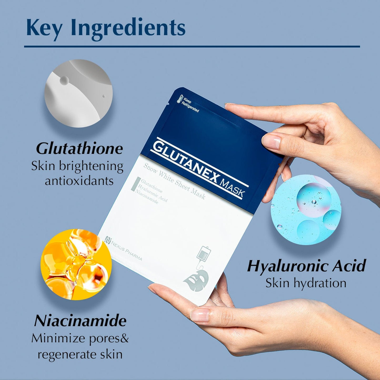 Glutanex Snow White Sheet Mask, 15 Sheets - Made In Korea Beauty & Personal Care Glutanex