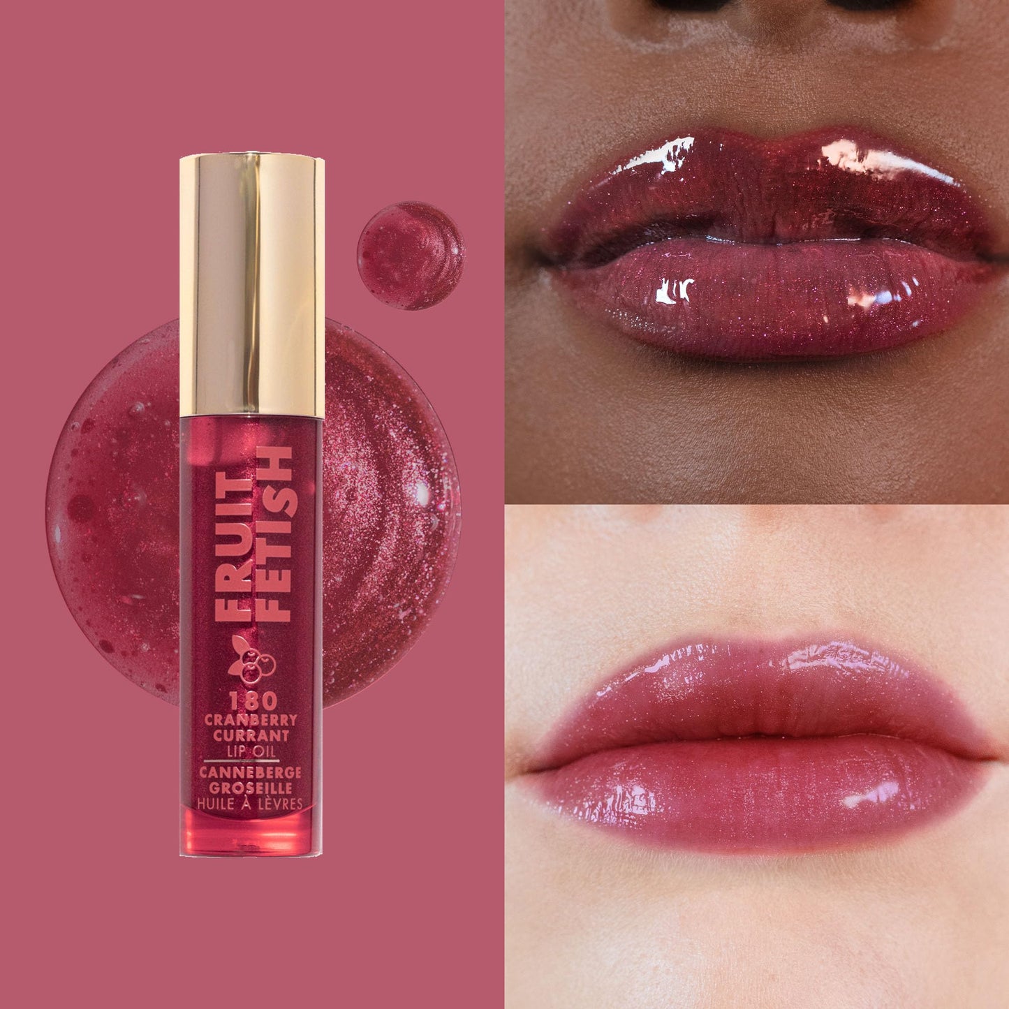 Milani Lip Oil with Vitamin E for Instant Hydration, Fruit Extract Infused Lip Treatment and Moisturizing Lip Gloss - Cranberry Beauty & Personal Care Milani