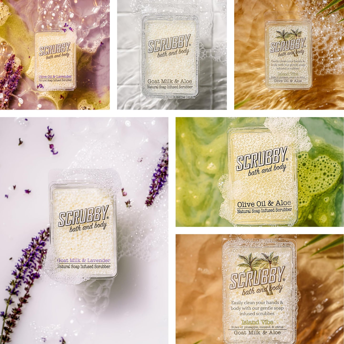 Scrubby Soap - Goats Milk & Lavender - Scented Natural Soap Infused Scrubber - Exfoliating and Hydrating Bath & Body Bar Beauty & Personal Care Scrubby
