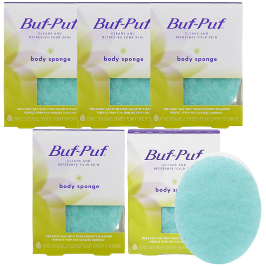 Buf-Puf Body Sponge, Bath Sponge, Dermatologist Developed, Cleanses Skin of Dirt, and Excess Oil, Reusable, Exfoliating, 5 Count Beauty and Personal Care Buf-Puf