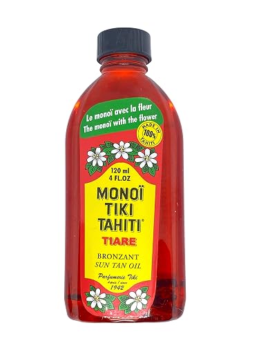 Monoi Tiki Tahiti Rouge Tiare Body Suntan Bronzant Coconut Oil Just | For Outdoor Body Tanning | Hydrating Body Oil | Natural Skin Moisturizer | Beauty & Personal Care Monoi Tiare Tahiti