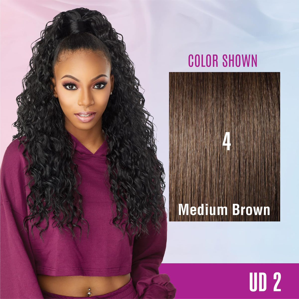 Sensationnel Instant Updown Halfwig Pony-Iud 2, 4 MEDBROWN