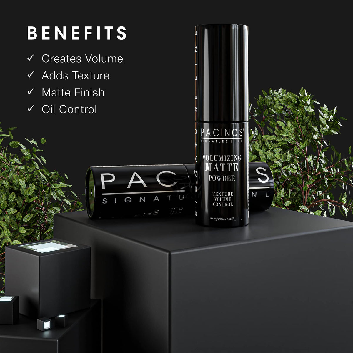 Pacinos Volumizing Matte Hair Powder - Adds Texture, Volume, Controls & Absorbs Excess Oil for Natural Finish, All Hair Types, 4.5 g. Beauty & Personal Care Pacinos
