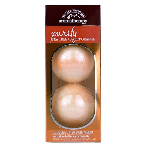 Village Naturals Bath Bombs Tea Tree Ea, sweet orange, 2 Count Beauty & Personal Care Village Naturals Therapy