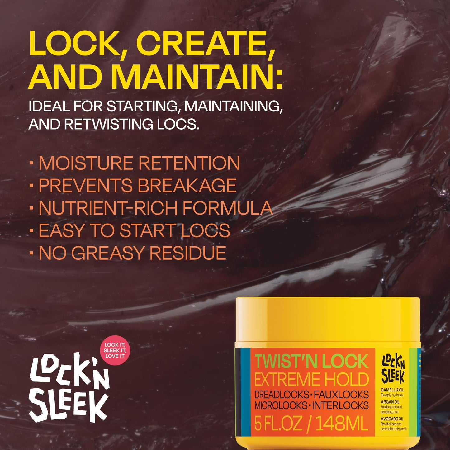 LOCK'N SLEEK Braiding Gel, Extreme Hold Braid, Loc, and Twist, Flake-Free, Tames Frizz, and Contol Edge (5 Fl Oz (Pack of 1)) Beauty & Personal Care LOCK'N SLEEK