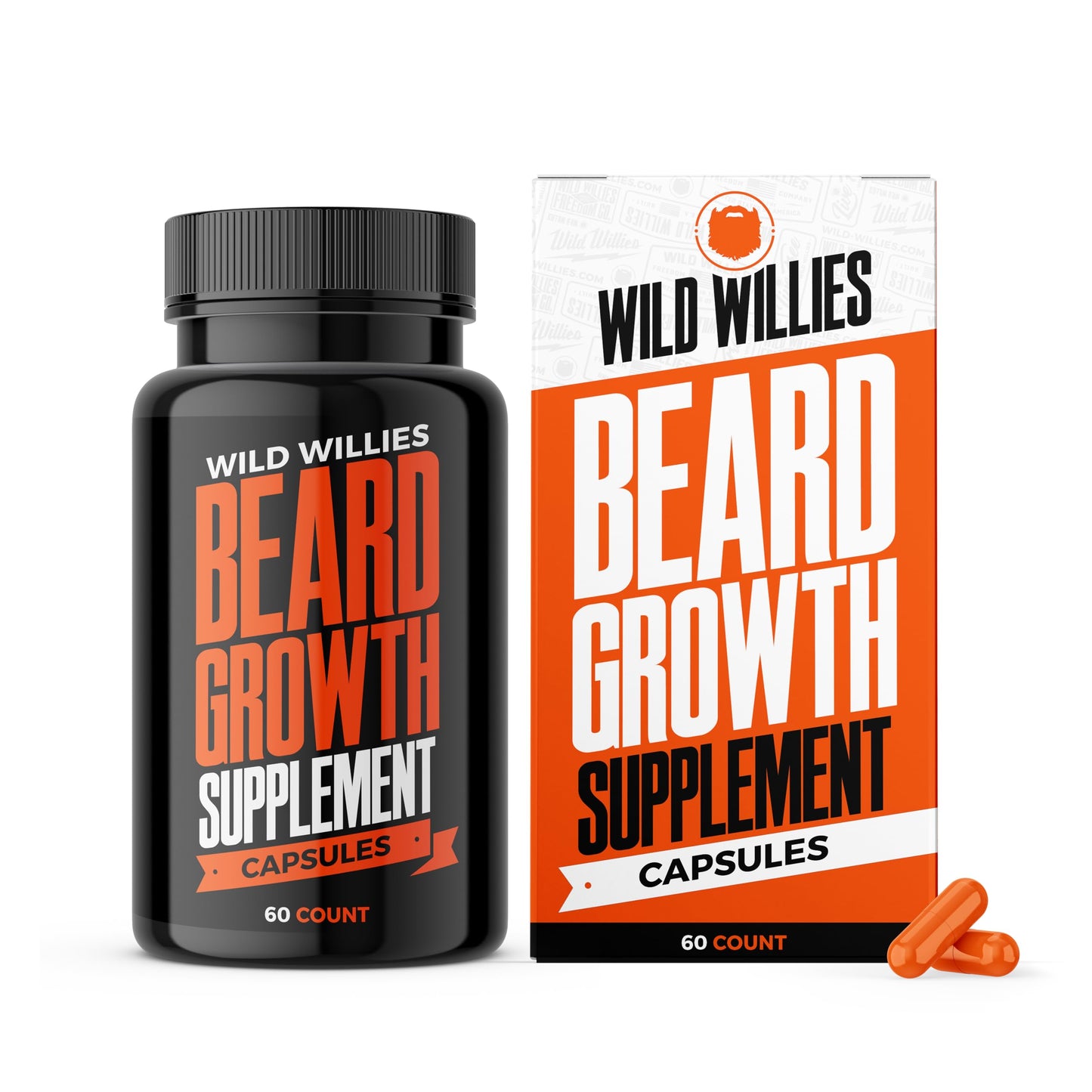 Wild Willies Beard Growth Vitamins - Natural BioSitol ASX Complex Beard Growth Supplements for Men - 60 Capsules Anti Hair Loss Pills - Supplement Beauty and Personal Care Wild Willies