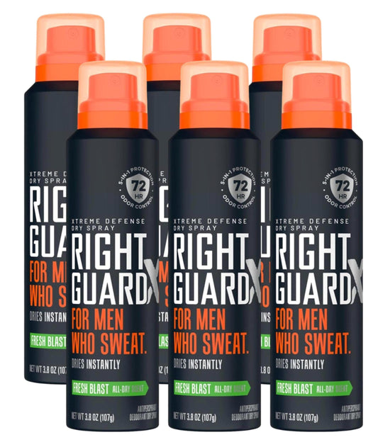 Right Guard Xtreme Defense Dry Spray Fresh Blast 3.8 Ounce Men (Pack of 6) Beauty and Personal Care Right Guard