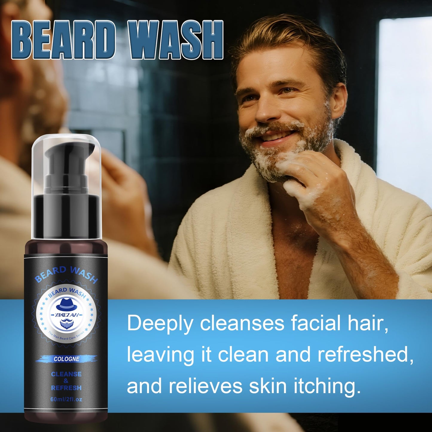 XIKEZAN Beard Kit for Men Grooming & Care w/Cologne-Soften,Soothe Beard Beauty and Personal Care XIKEZAN