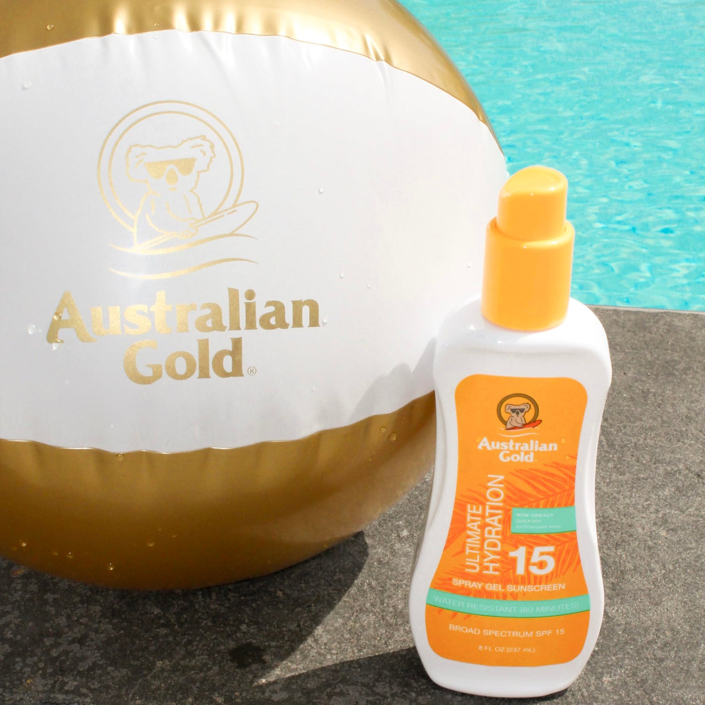 Australian Gold Spray Gel Sunscreen, Hydrate Skin, Broad Spectrum, Water Resistant, Non-Greasy, Oxybenzone Free, Cruelty Free, SPF 15, Moisturize-Max Beauty & Personal Care Australian Gold