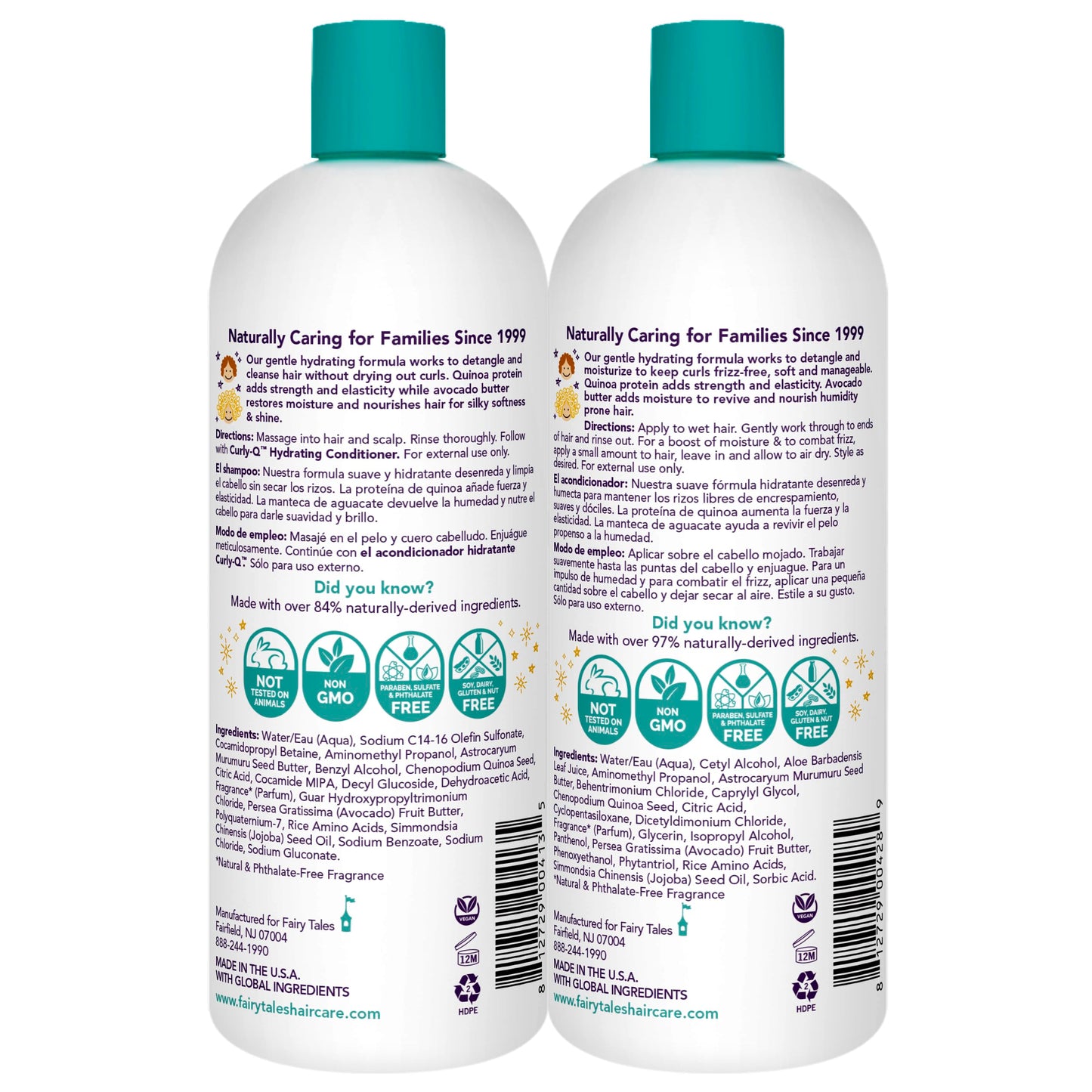 Fairy Tales Curly-Q Hydrating Shampoo and Conditioner for Kids - Paraben, Sulfate, Gluten and Nut Free - For All Curl Types Including Multi Cultural Beauty & Personal Care Fairy Tales