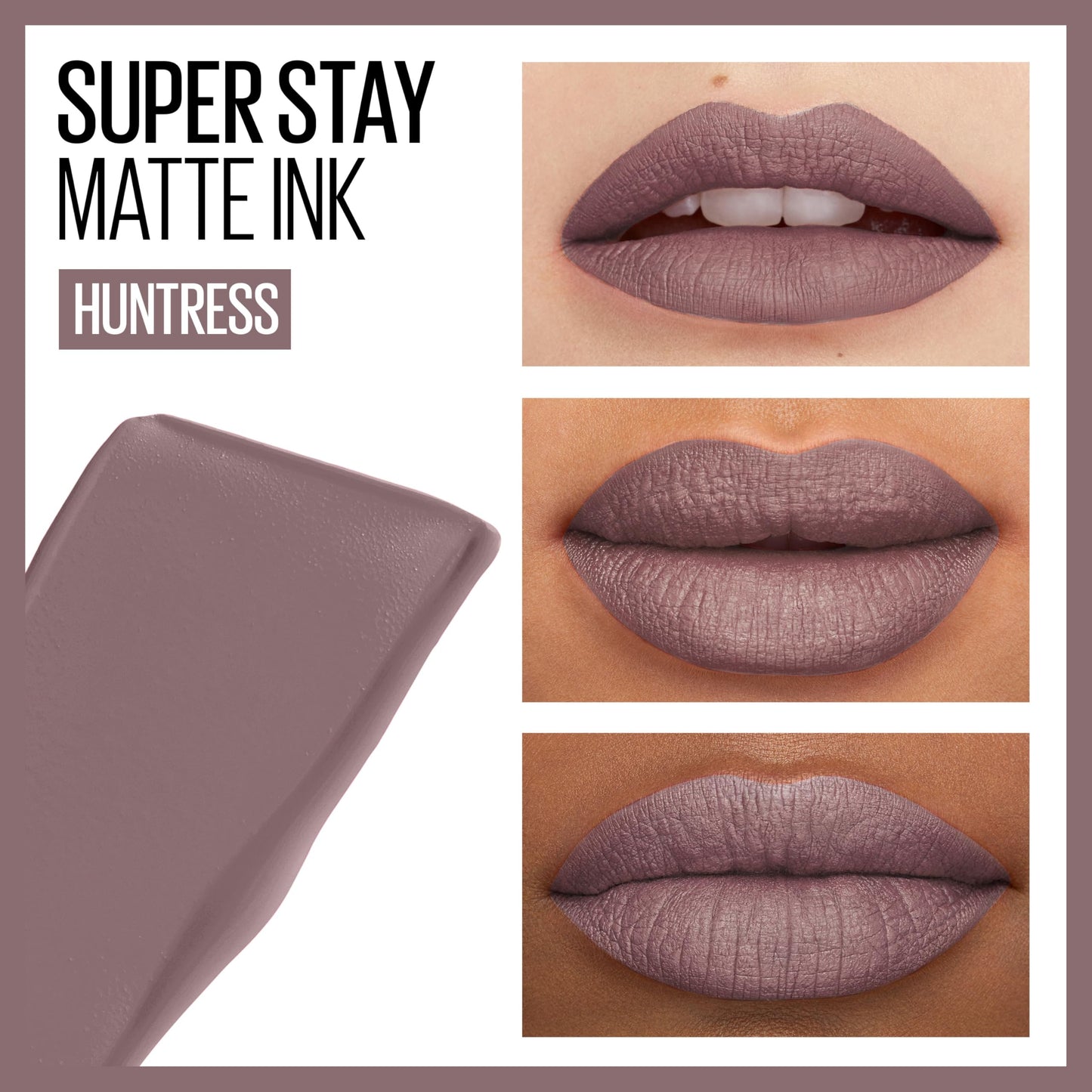 Maybelline Super Stay Matte Ink Liquid Lipstick Makeup, Long Lasting High Impact Color, Up to 16H Wear, Huntress, Muted Grey, 1 Count, Packaging May Beauty & Personal Care MAYBELLINE