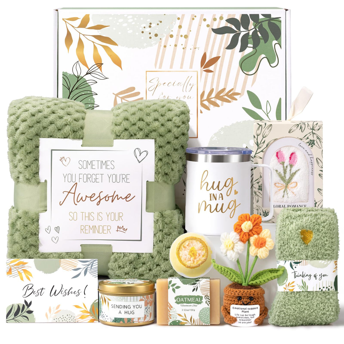 Get Well Soon Gift Baskets for Women, Sending Warmth Gift, Self Care Gifts, Spa Care Package After Surgery Inspirational Thinking of You Sympathy Beauty and Personal Care Victdom